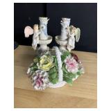 PORCELAIN FLOWER ARRANGEMENT, AND CANDLE STICKS