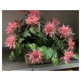 ARTIFICIAL FLOWERS IN WICKER BASKET