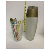 VINTAGE CHELTEN HOUSE SHAKER, COCKTAIL GLASS,