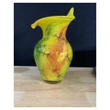 GLASS VASE SIGNED A JABLONSKI 10" H