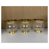 CRATE & BARREL CANDLE VASE CLEAR GLASS HAND