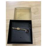 TIE BAR & TIE TACK WITH PURPLE STONE