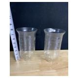 2 ETCHED SHADES FOR YOUR CANDLESTICKS