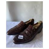 GENUINE CROCODILE MEZLAN BROWN SHOES W/ SHOE