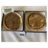 WENDELL AUGUST SOLID BRASS CHRISTMAS PLATES VISION