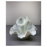 HOBNAIL MILK GLASS EPERGNE, MISSING 1 STEM 6" H