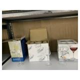 WINE GLASSES, 4 FLUTES, 5 ICE WINE, 2 RED WINE