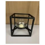 METAL CANDLE HOLDER 7" X 7" X 7"