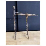 METAL SCULPTURE GYMNAST ON LADDERS 11.5" H