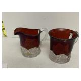 RUBY SOUVENIR CREAMER, CUP IRWIN PA