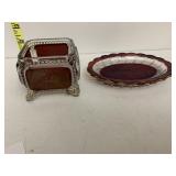 RUBY SOUVENIR TRINKET TRAY, FOOTED BOX