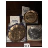 WENDELL  AUGUST PLATES X3 BRONZE ANGEL BRONZE