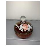 WESTMORELAND COVERED CANDY DISH HAND PAINTED