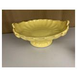VINTAGE CERAMIC POTTERY PEDESTAL FRUIT BOWL