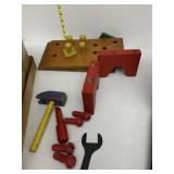 VINTAGE WOODEN TOOLS, SCREWS, ETC.
