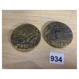 1987 BRONZE PAPER WEIGHT AND GEORGE WASHINGTON