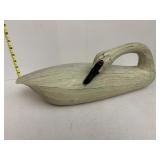 WOODEN SWAN, UNMARKED 6.5" H X 17" W X 5.5" D