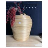 WOVEN BASKET W/ LID AND SILKS AND BERRIES 23" X