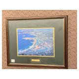 PEBBLE BEACH FRAMED UNDER GLASS 17.5" X 21.5