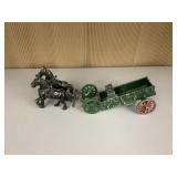 METAL HORSE DRAWN CARRIAGE DAMAGE TO WHEEL AS