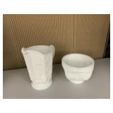 WESTMORELAND MILK GLASS CREAMER, SUGAR