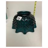 BLUE HOBNAIL GLASS GLOBE 4" ROUND 5" H