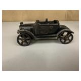 VINTAGE CAST IRON COUPE, TOP MISSING, BROKEN