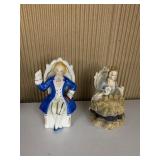 PORCELAIN FIGURINES LADY & MAN SITTING IN CHAIR,