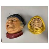 2 CHALKWARE HEADS