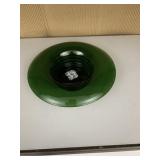 GREEN GLASS CONSOLE BOWL 11" ROUND
