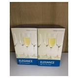 ELEGANCE WINE FLUTES 2 BOXES OF 4