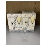 CRYSTAL WINE FLUTES MICHELANGELO 2 BOXES OF 4