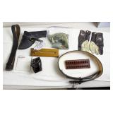 HELMET COVER CAMO LARGE LEATHER HOLSTER WITH