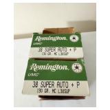 100 ROUNDS OF 38 SUPER AUTO AMMO +P AMMO 130 GR