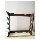 WOODEN RIFLE RACK FLIP OUT SECURED WITH NO DRAWER