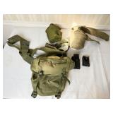 ASSORTED POUCHES VESTS AND OTHER MILITARY GEAR