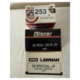 150 ROUNDS OF 38 SPL 158 GR AMMO FACTORY LOADS