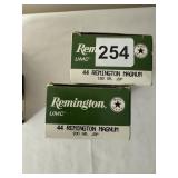 100 ROUNDS OF 44 MAG 180 GR JSP REMINGTON FACTORY