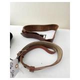 LARGE HUNTING POUCH AND SLINGS WITH DEER HORN