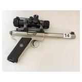 RUGER MK2 STAINLESS COMP MODEL 6IN BBL EXCELLENT