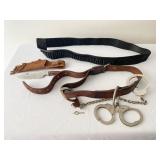 PRISONER RESTRAINTS WITH NICE KNIFE NO MARKINGS