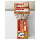 220 SWIFT NORMA 3 BOXES 60 ROUNDS