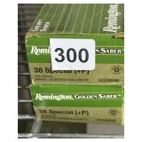 2 BOXES OF 38 SPL +P GOLDEN SABER AMMO 40 TOTAL