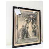 WW1 FRAMED POSTER RECEIVING A MEDAL VERY FINE