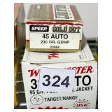 45 ACP SPEER GOLD DOT 20 ROUNDS AND 100 ROUNDS OF