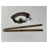 ANTIQUE IRON HANDLE AND RULER