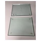 2 THICK PIECES OF GLASS, 15X12X.5" THICK
