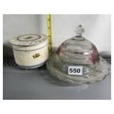 COVERED BUTTER HAND PAINTED AND COVERED DISH