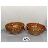2 CARNIVAL IMPERIAL GLASS MARIGOLD GRAPE AND