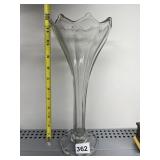 COLONIAL FLUTED CLEAR GLASS VASE